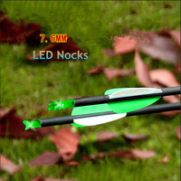 Nock LED Lumineux Automatique pour Tir à l'Arc ID7.6mm, Queues de Nock Éclairées pour Arbalètes et Flèches, Idéal pour le Tir Nocturne