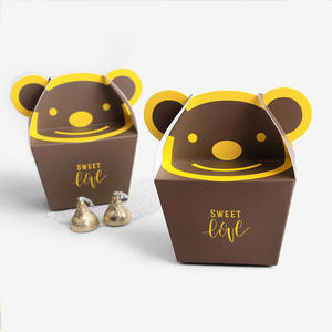 Boîte cadeau de chocolat écologique pour la Saint-Valentin, <span class=keywords><strong>petit</strong></span> ours, emballage de biscuits pliables, boîtes en papier modernes en stock, gaufrage - Product Image 4