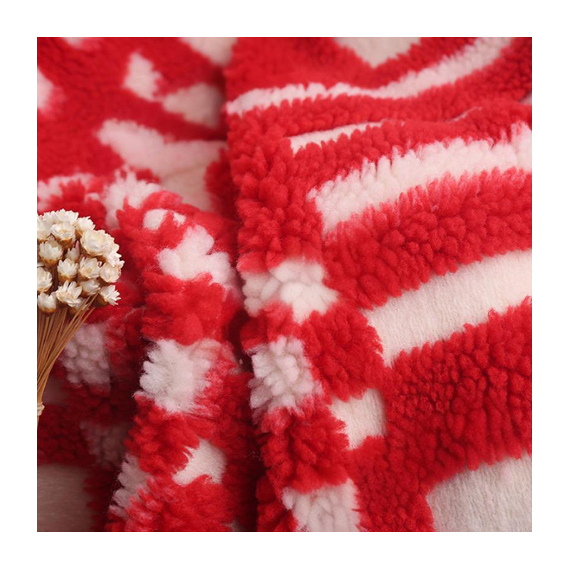 Factory Wholesale Lamb Cashmere Knitted Jacquard Sherpa Wool Fabric, Suitable for Clothing Home Textile Fabric