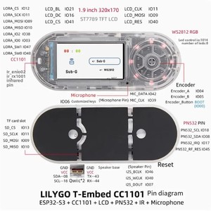 Module basse consommation <span class=keywords><strong>LILYGO</strong></span> T-Embed CC1101 PLUS ESP32-S3 1,9 pouce, émetteur-récepteur RF sub-1 GHz, carte de développement PN532 NFC RFID B - Product Image 4