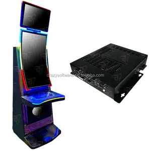 Software Online 43 Inch Arcade Curved Machine Skill Game Multi 5 in 1 Upright Game Cabinet with Top Screen