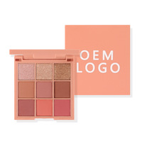 Palette de fards à paupières Aris Private Label 9 couleurs, mat, scintillant, multicolore, couleur personnalisée, imperméable, maquillage pour les yeux, cosmétiques
