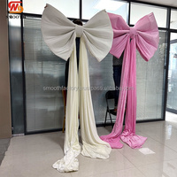 Décoration de fête de mariage élégante, grand nœud géant pour la toile de fond, accessoires pour événements, anniversaires, grand nœud rose