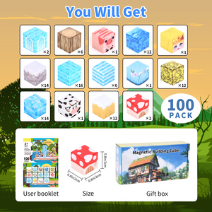 100 pcs khối xây dựng từ tính cho trẻ em lứa tuổi 4-12 học tập xây dựng đồ chơi - Product Image 5