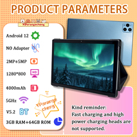 YPORANGE10.1INCH Tablet Anak dengan Kartu SIM dan Wifi 5G 1280x800 IPS 3GB RAM 64GB ROM GSM USB-C Layar Sentuh