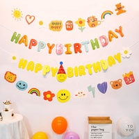 Guirlande de couleur bonbon arc-en-ciel, paillettes, joyeux anniversaire, banderole en aluminium pour fête d'anniversaire d'enfants, décor de toile de fond