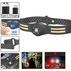 2023新设计硅胶头带白红光XPE & COB发光二极管前照灯运动传感器C型USB充电前照灯 - Product Image 5