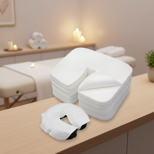 แนะนำเป็นอย่างยิ่ง ผ้าคลุมรองศีรษะแบบใช้แล้วทิ้งสำหรับเตียงนวด ทำจากผ้าสปันเลซ สำหรับเตียงนวด สปา และคลินิก - Product Image 1