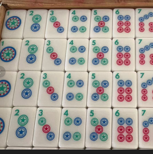 En stock : Tuiles de Mahjong Thème Texas, Luxe, 160 tuiles en acrylique, simple couche, pour soirées de jeu et divertissement - Product Image 3