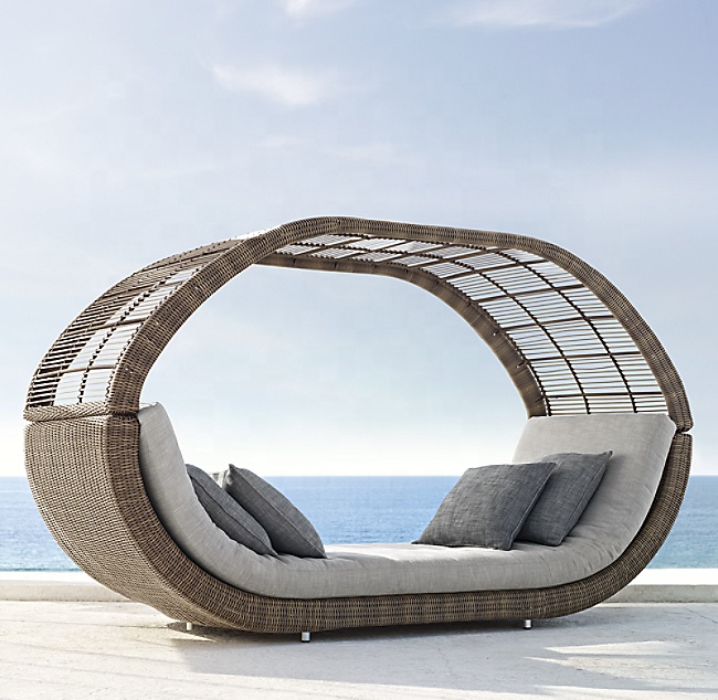 New design patio garden sets wicker chaise lounge daybed furniture outdoor