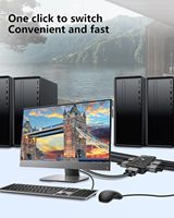 Commutateur KVM VGA, commutateur KVM USB 2.0 VGA pour 4 ordinateurs partager 1 moniteur clavier souris imprimante, commutateurs KVM USB