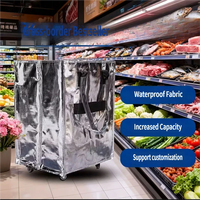 Sacs de courses réutilisables personnalisés avec logo, imperméables, imprimés, pliables, écologiques, avec poignée en plastique, grande capacité, chariot à roulettes en PP