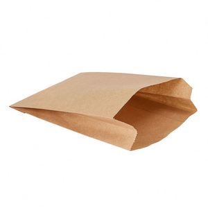 Natural Kraft Biodegradable Paper French Fry / <b>Snack</b> <b>Bag</b> 100% Post Consumer Recycled Paperboard and Soy Wax - Product Image 1