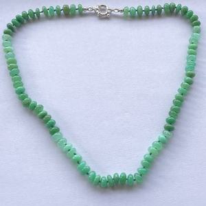 Natural <b>Green</b> Aventurine Rondelle <b>Bead</b> <b>Necklace</b> Handmade Gemstone <b>Necklace</b> Sterling Silver Clasp Women Jewelry Wholesale - Product Image 4