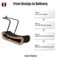 Caminadora Curva de Accionamiento Humano YJCJ, Equipo de Cardio Comercial para Centros de Fitness Profesionales y Proyectos de Gimnasios