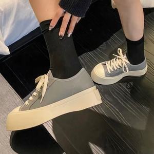 Zapatos de Mujer con Cordones y Malla, Diseño Retro Clásico, Color Azul, Suela Gruesa de Lujo, Tendencia de Moda, Versátiles - Product Image 2