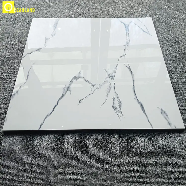 Gạch Carrara Trắng Sứ Travertine Phòng Tắm Sang Trọng