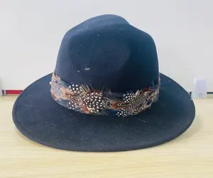 China Directly hot selling beautiful design hat Band Natural Feather Combos Mounts Fedora Hat Millinery Feathers for decoration