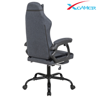 Chaise de jeu pour ordinateur de style Anji, dossier haut, pivotante, respirante, en tissu gris, avec cadre en acier et capacité de 500 lb