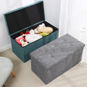 Banc de rangement pliable robuste en gros, tabouret à chaussures minimaliste en lin et boîte de rangement pour la maison en vrac - Product Image 6
