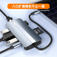 Station d'accueil Type-C 8-en-1 de haute qualité, station d'accueil USB 3.0 et hub USB haute vitesse, station d'accueil Type C pour MacBook