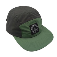 Casquette en nylon à 5 panneaux personnalisée, casquette à visière plate non structurée à 5 panneaux, casquette avec patch brodé