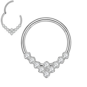 จิวเจาะจมูกไทเทเนี่ยม G23 16G แหวนเซอร์คอนใสรูปผีเสื้อชุบเงินผู้หญิงผู้ชาย - Product Image 4