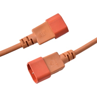 Cordon d'alimentation orange en matériau IEC Standard H05VV-F et 3G0.75mm avec prise de verrouillage C13 et connecteur C14