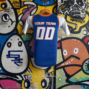 カスタム男性用ユースバスケットボールユニフォーム野球 & ソフトボール用の任意の色ジャージーブルー - Product Image 4