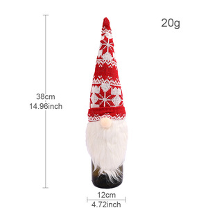 Handmade Santa Claus Bottle Bags With Drawstring Style Holiday Home Decorations Gift <b>Christmas</b> Wine Bottle Cover - Product Image 5