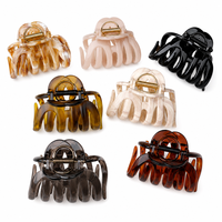 Grande pince à cheveux élégante en acétate, couleur dégradée, pince requin faite à la main, accessoire féminin pour le quotidien et les soirées