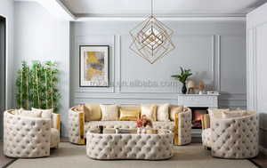 Chất Lượng Cao Modular Sofa Đặt Bán Hàng Nóng Nhung Nút Vải Cắt Sofa Phòng Khách Sạn Đồ Nội Thất Cong 1 + 2 + 3 Chỗ Ngồi Sofa - Product Image 2