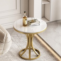 Table basse de luxe en acier inoxydable, design minimaliste, portable, pour salon, table de chevet, table d'appoint de canapé, petite table à thé pour balcon
