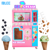 Komersial memperoleh uang sepenuhnya otomatis mesin penjual es krim lembut untuk Indoor Outdoor