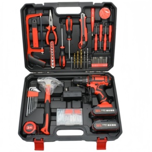 Set <span class=keywords><strong>di</strong></span> 113 Pezzi <span class=keywords><strong>di</strong></span> Utensili Domestici per Manutenzione <span class=keywords><strong>Auto</strong></span> con Trapano Elettrico e Trapano a Percussione con Piccone - Product Image 3