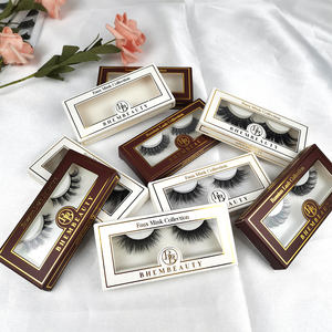 B1022 Großhandel Wimpern <span class=keywords><strong>box</strong></span> benutzer definierte Logo Druck Pappkarton Roségold Folie Stempel Schönheit falsche Wimpern Papier Verpackungs schachteln - Product Image 1