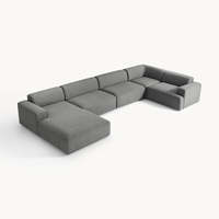 Canapé d'angle modulaire en tissu en forme de U, moderne et simple, rembourré, écologique et durable pour appartement, hôtel, villa, salon