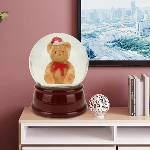 Dễ thương Gấu 3D bức tượng tuyết toàn cầu vật liệu nhựa tùy chỉnh động vật mô hình điêu khắc nhà hiển thị phòng trang trí nội thất đồ trang trí Giáng sinh - Product Image 5