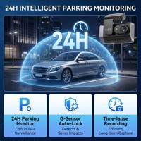 Caméra de tableau de bord double objectif 4K+2.5K avant/arrière avec assistance au maintien de voie ADAS, écran IPS 3.0 pouces, vision nocturne et capteur G pour voitures