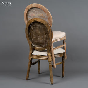 Meubles Vintage français rustique en rotin Antique à dos de canne <span class=keywords><strong>Louis</strong></span> pour événement chaises de mariage - Product Image 4