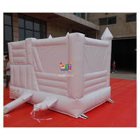 Piscine gonflable commerciale en PVC avec toboggan, château gonflable blanc pour mariage, facile à installer, pour enfants