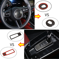 Panneau de commande de vitesses et garniture de volant en fibre de carbone véritable pour accessoires intérieurs Porsche 911