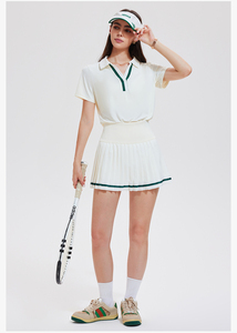 Áo Polo Cổ Tròn Thời Trang Thể Thao Nữ Áo Polo Tennis Cầu Lông Áo Thun Thể Thao Chạy Bộ Áo Crop <span class=keywords><strong>Top</strong></span> Thể Thao Thông Thường - Product Image 5