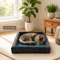 Coussin surélevé pour chien et chat, lit confortable rectangulaire pour l'hiver, nid pour animaux de compagnie de petite et moyenne taille, fournitures pour animaux de compagnie à domicile