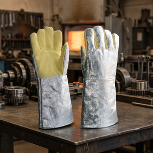 Guantes de Seguridad Resistentes al Calor JNA GROUP, 14 Pulgadas, Puño Recto, Antideslizantes, Textura Lisa, Cobertura Total, Cuero de 7 oz, Sin Polvo - Product Image 4