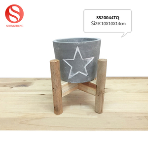 Motif animalier personnalisé LOGO parrot pot de fleur de ciment avec support en bois - Product Image 6