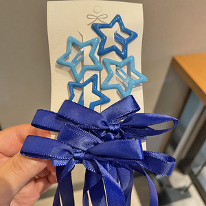 Juego de horquillas tejidas con lazo de estilo dulce en estrella rosa púrpura azul para Concierto música Festival soporte de horquilla - Product Image 4