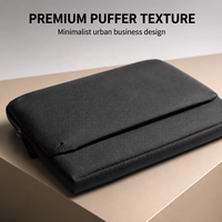Housse d'ordinateur portable minimaliste avec logo personnalisé, 14-16 pouces, cadeau d'entreprise, pochette pour ordinateur avec poche organisatrice d'accessoires avant, OEM
