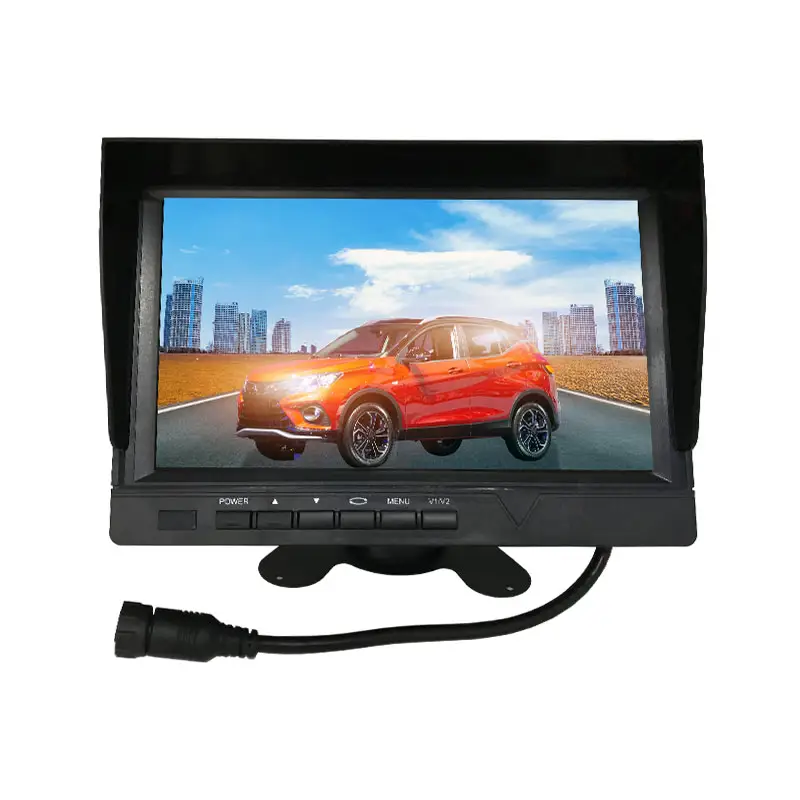 Monitor LCD TFT de 9 pulgadas para coche, pantalla HD para autobús, camión, parasol, retrovisor