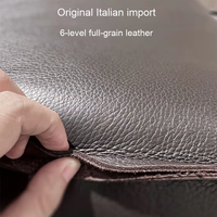 Ensemble de canapé en cuir véritable grain de vache noire normcore italien pour grand appartement meubles de salon